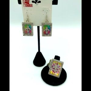 🔴3/$20🔴Charm&Charlie Fleur de lis earrings/ring